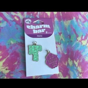 Women’s Pink and Green Enamel Charms - 2 Pack